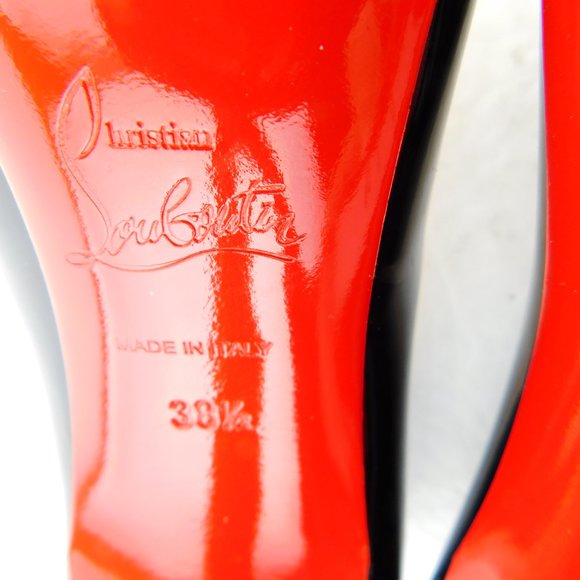 CHRISTIAN LOUBOUTIN Black Patent Stiletto Heels 38.5 - Picture 8 of 8